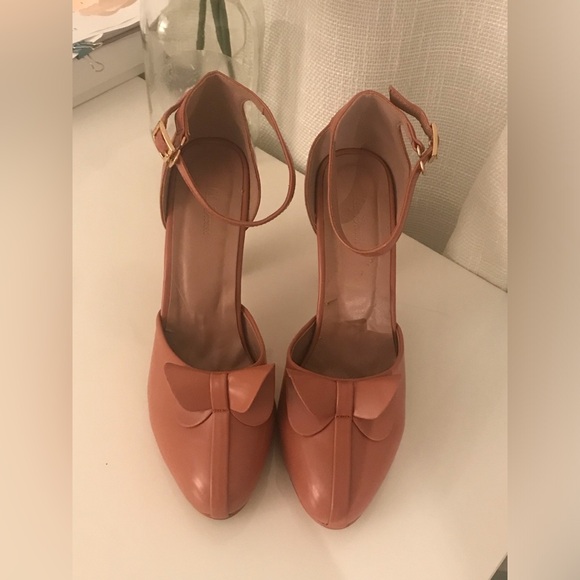 Rose pink heels pumps with bow detail - Picture 5 of 6